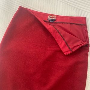 Boden Red Tweed Pencil Skirt